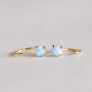 JaxKelly Opal Huggie Earrings